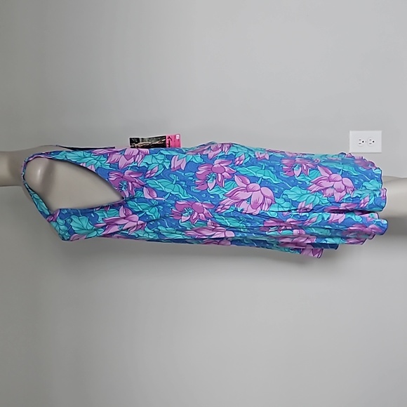 Rainbow Jo blue/aqua/lilac floral sundress-XL - Picture 2 of 11